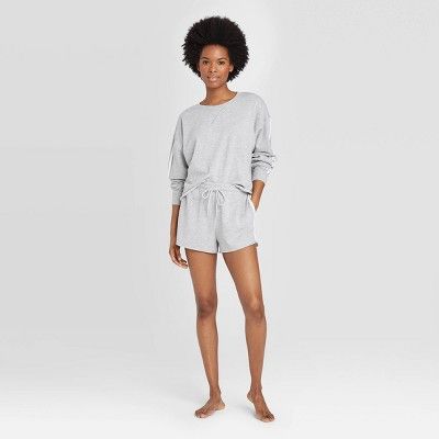 Women's Cropped Lounge Sweatshirt - Colsie™ Gray | Target