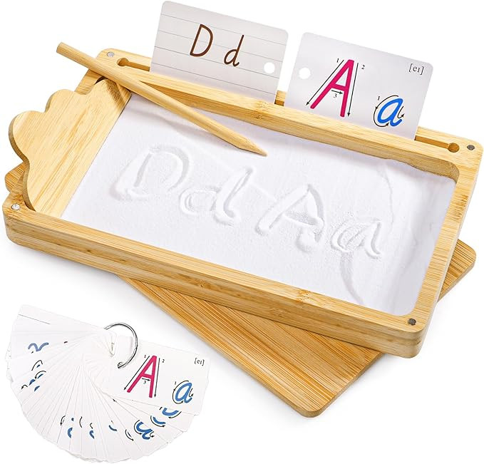 Nagpew Sand Tray for Kids, Montessori Sand Therapy Tray with Lid, Bamboo Writing Play Toy Learnin... | Amazon (US)