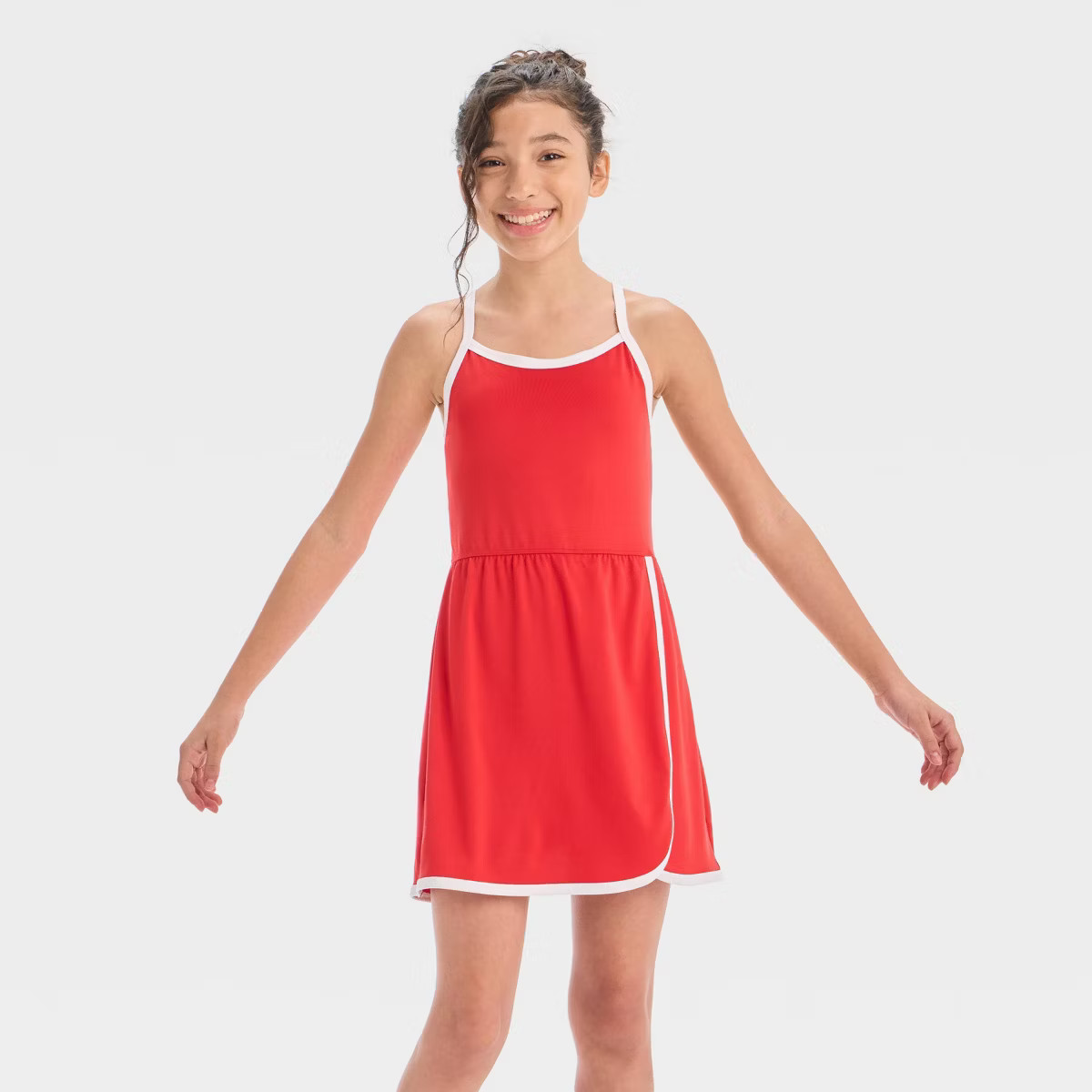Girls' Knit Piping Trim Dress - All In Motion™ | Target