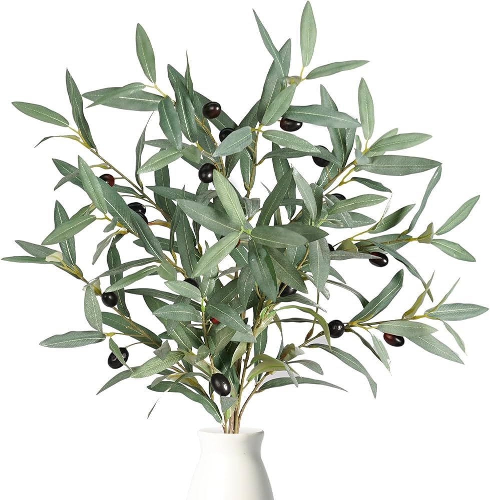 Melorca&Guilla Artificial Plants,3PCS 39" Green Olive Branches for Vase, Tall Faux Branches for S... | Amazon (US)