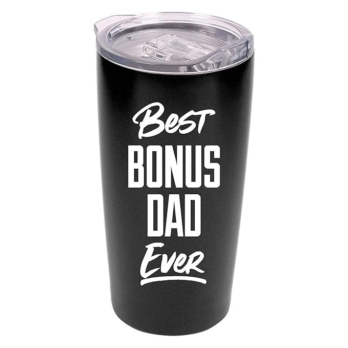 Best Bonus Dad Ever - 20 oz Stainless Steel Insulated Tumbler with Slide Close Lid - Father's Day... | Amazon (US)