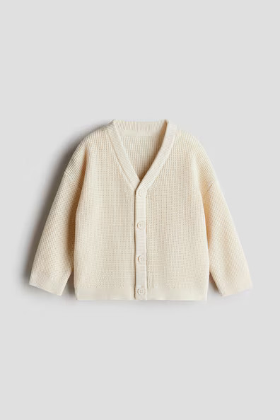 H & M - Waffle Knit Cardigan - Beige | H&M (AU)