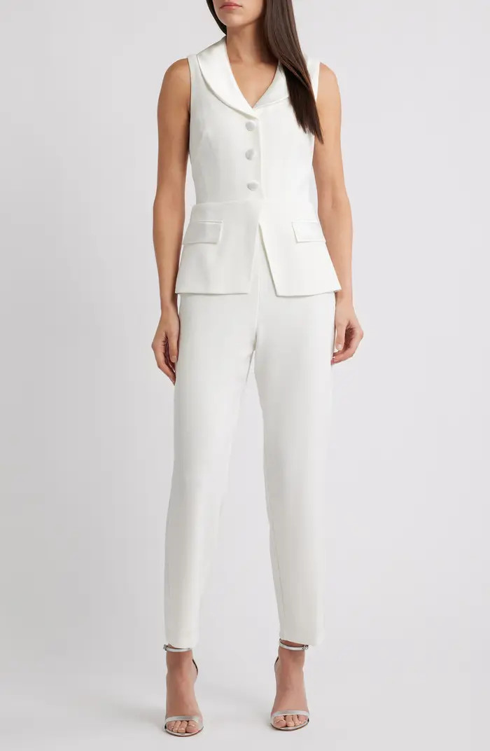 Sleeveless Peplum Waistcoat Jumpsuit | Nordstrom