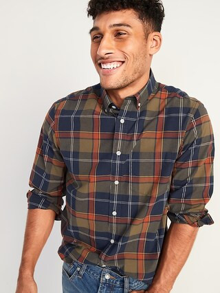 Regular-Fit Built-In Flex Plaid Everyday Shirt for Men | Old Navy (US)