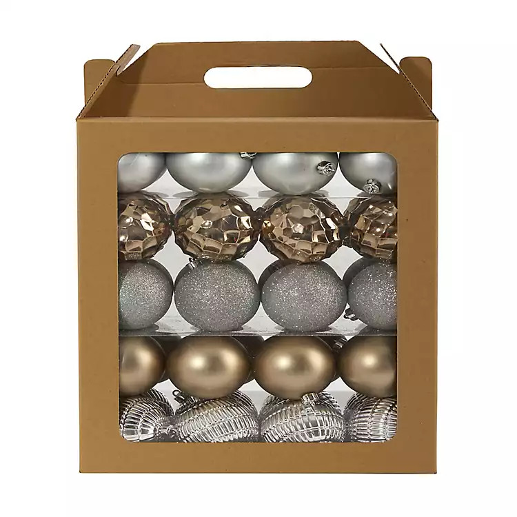 Silver and Gold Shatterproof Ornaments, Set of 40 | Kirklands Home | Kirklands