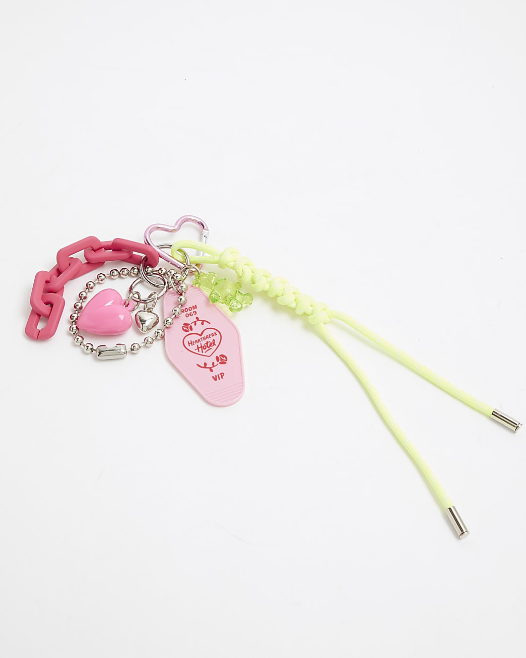 Pink Hotel Charm Keyring | River Island UK & IE