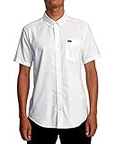 RVCA mens Slim Fit Short Sleeve Oxford Stretch Woven Up Button Down Shirt, Rvca S/S Stretch Oxford/W | Amazon (US)