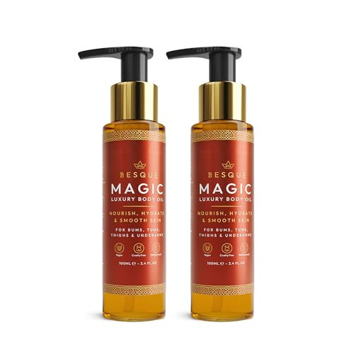Besque Magic Body Oil, 3.4 FL OZ, After Shower Body Oil For Women, Hydrating Skin Care For Full Body That Plumps, Tightens, and Firms Skin With Natural Ingredients, Luxury Spa Gifts - Pack of 2 | Amazon (US)