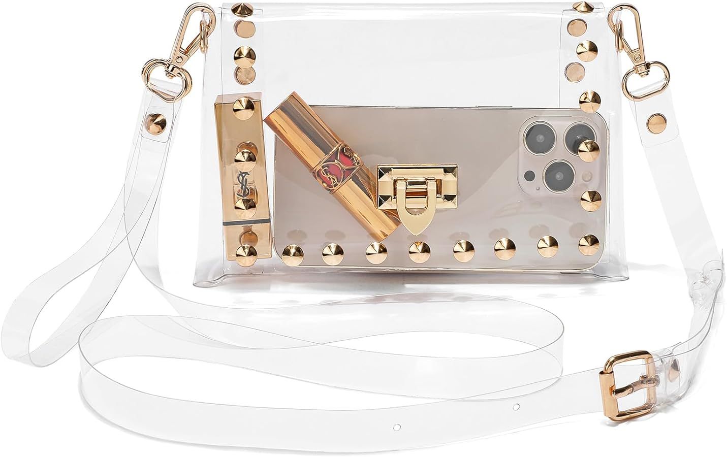 Small Clear Purse Stadium Approved for Women,Cute Clear Crossbody Bag for Sports Event,Concert,Ga... | Amazon (US)