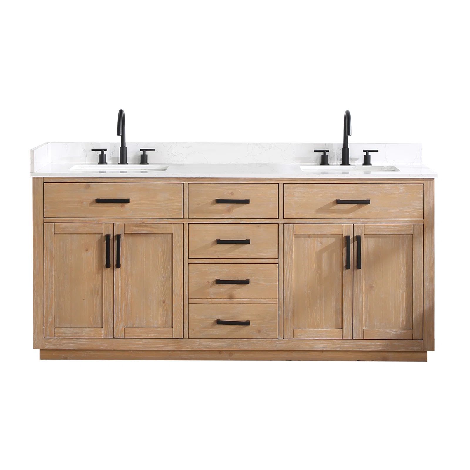 Akright 72'' Free Standing Double Bathroom Vanity with Cultured Marble Top | Wayfair North America
