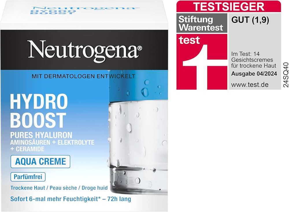 Neutrogena Hydro Boost Aqua Creme, parfümfreie Gesichtscreme mit Hyaluronsäure, Aminosäuren, E... | Amazon (DE)