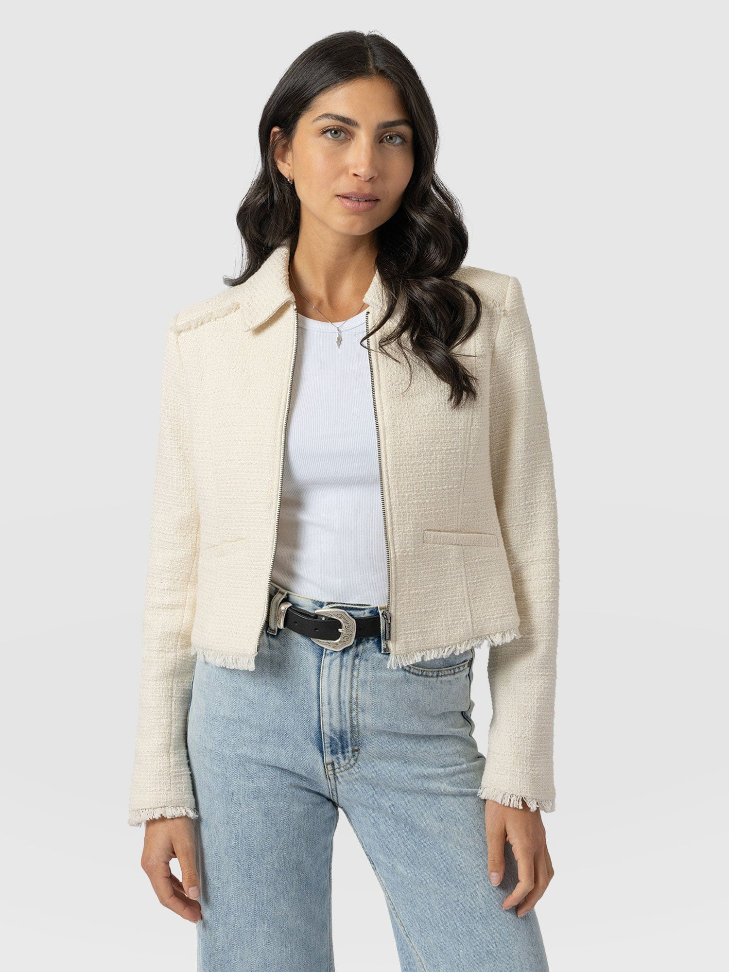 Kinley Jacket - Cream | Saint + Sofia