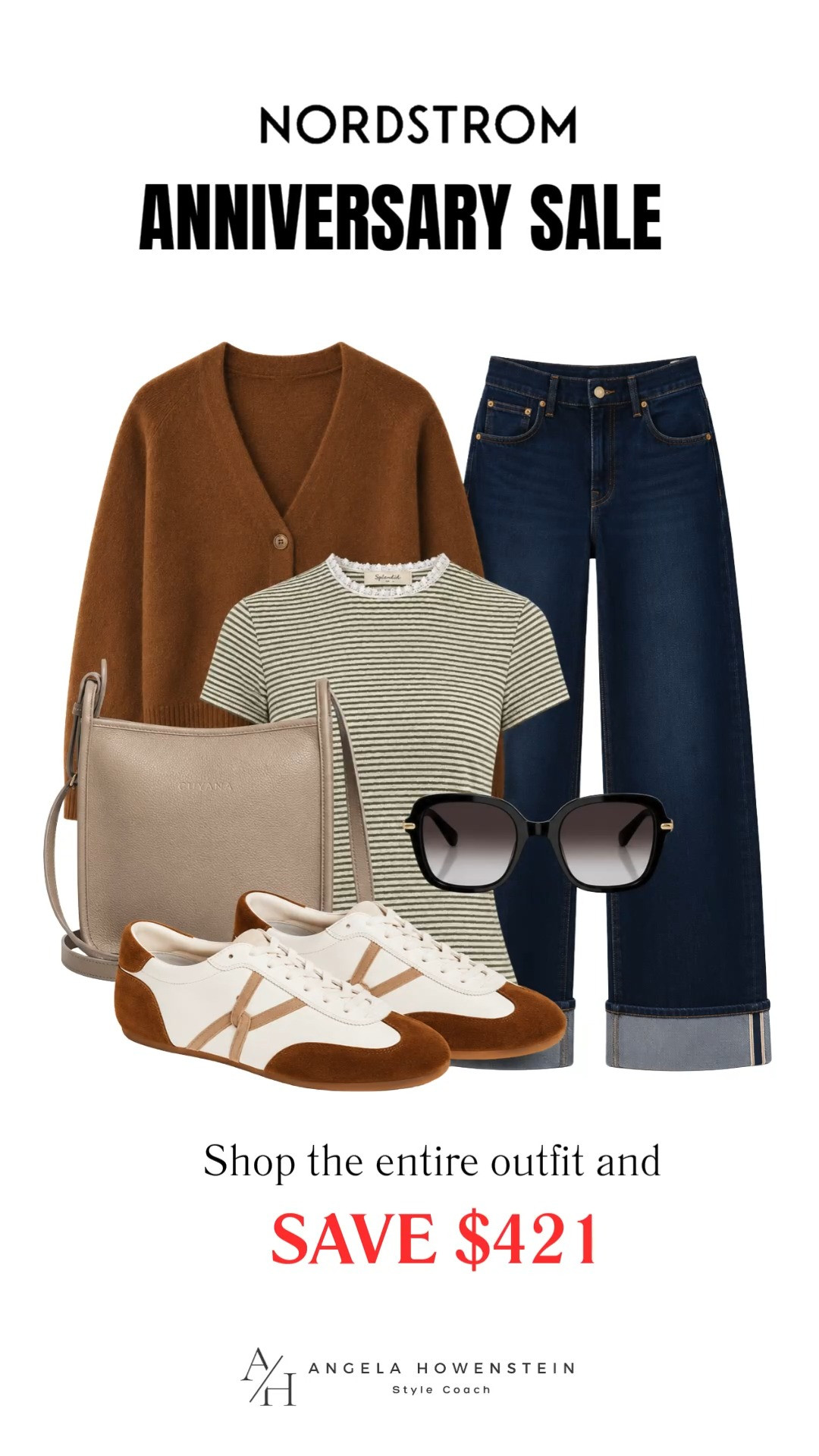 This is one of those outfits you'll wear on repeat all fall! 

From the cozy cardigan and striped tee to the cuffed jeans and retro sneakers, every piece mixes and matches effortlessly. 

Shop the entire look during the Nordstrom Anniversary Sale and save $421.

👩‍💻 LTK PRO TIPS
❤️ Heart = Support my posts ;-)
🔖 Save = Get sale & restock alerts for the things you love!
📋 Lists = Keep favorites organized (List ideas: Christmas, Birthdays, and Vacations!)
📲 Share = Send lists and products to a friend (or your daughters like me).
💬 Comment = Ask me anything, and I'll answer. ;-) 

 #LTKootd #LTKOver40 #LTKSaleAlert
