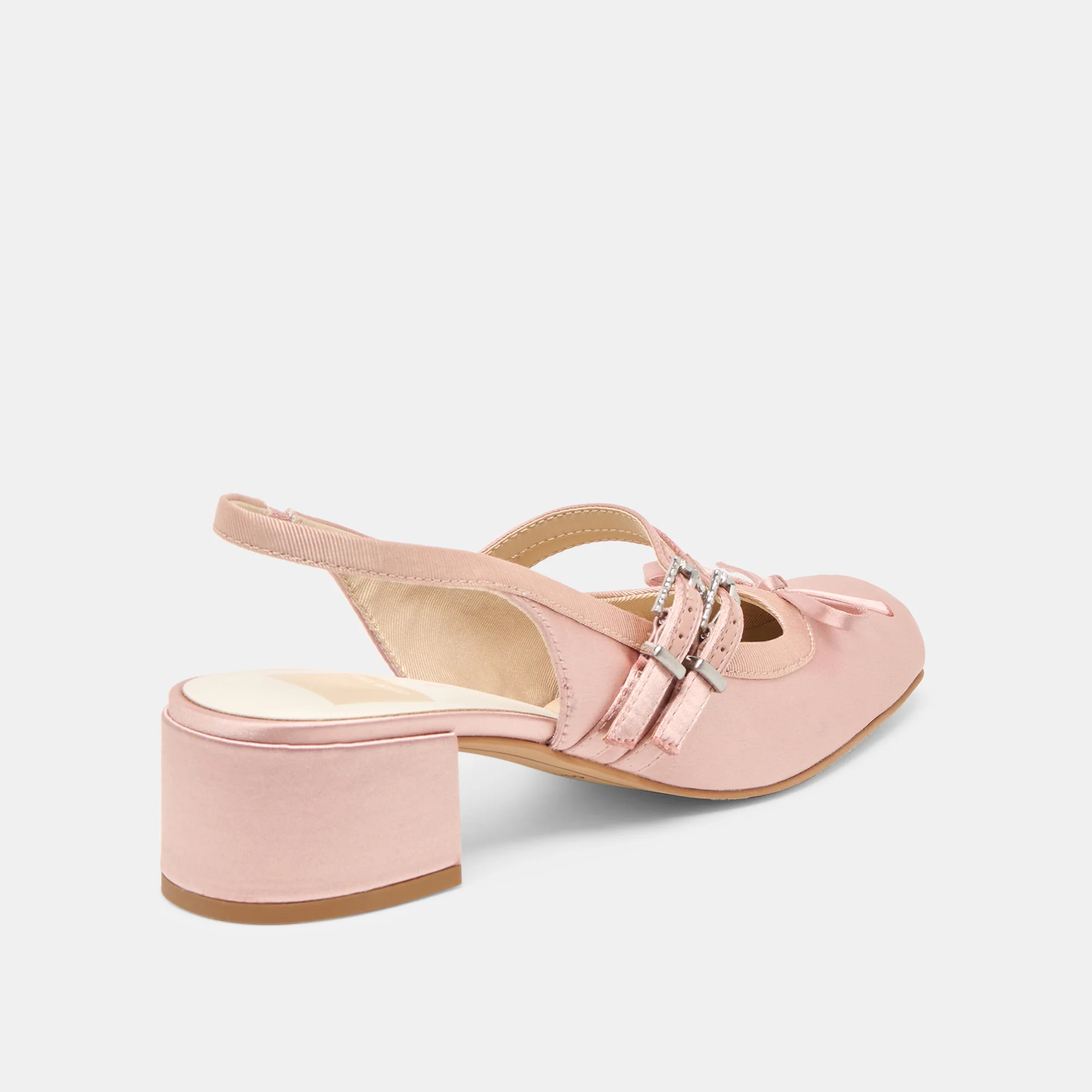Loris Heels Blush Satin | DolceVita.com