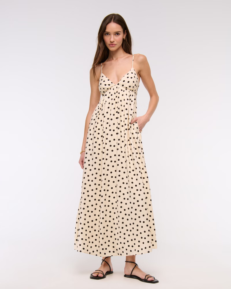 Bra-Free Clasp-Back Flowy Maxi Dress | Abercrombie & Fitch (US)