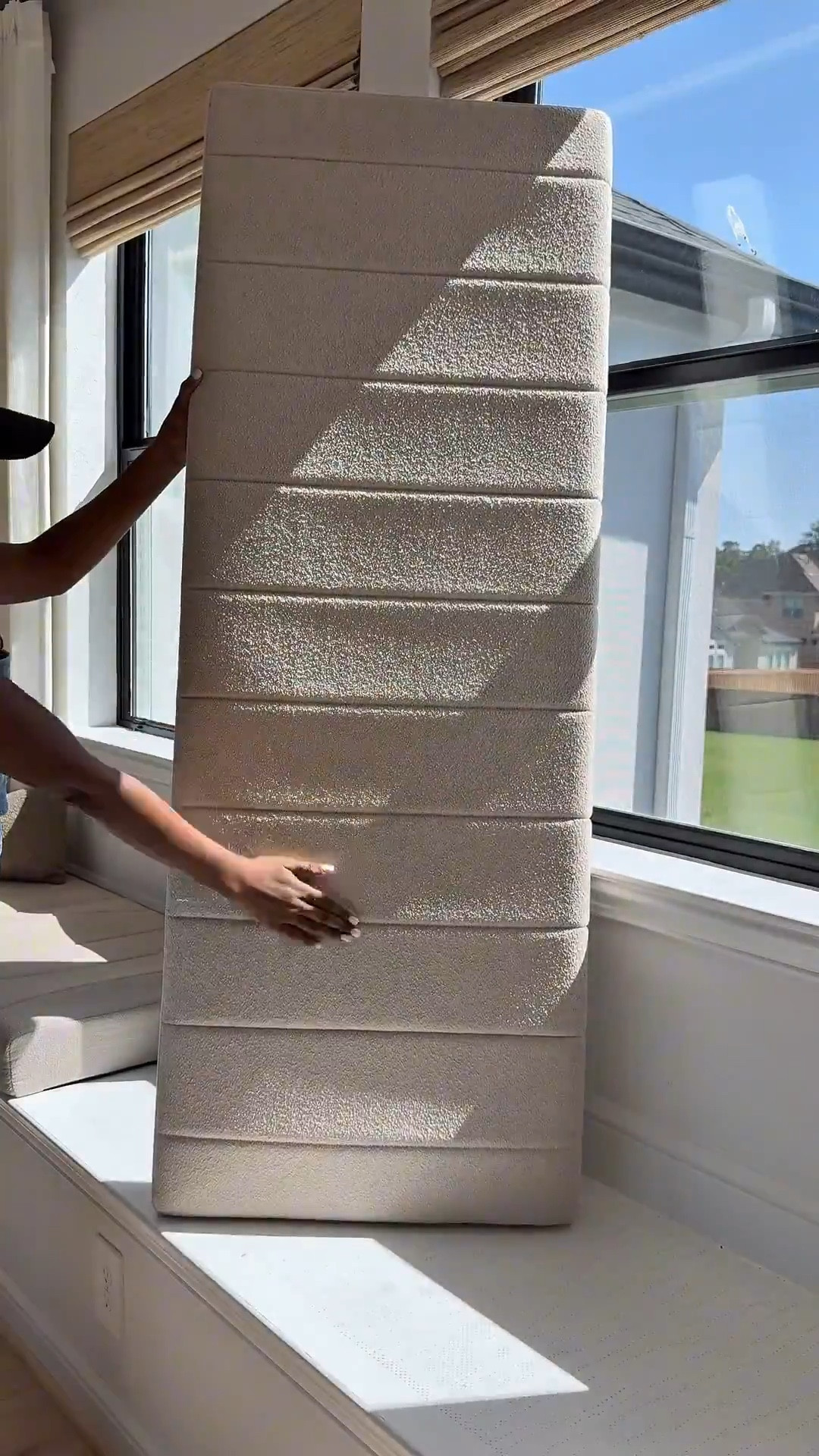 Total game changer! 🙌 These waterproof cushions are fully customizable—even down to the thickness. Choose from 12 colors, 2 shapes, 6 thicknesses, and 99+ sizes to get the perfect fit for your space.

✨ My design picks:
	- Cushion: 4.5” thickness, Beige 2
	- Blinds: Color #Ln36 Beige, Inside Mount, 100% Blackout White Liner, No Edge Binding
	- Curtains: Natural, 40W x 84L

Create your perfect combo and style your space your way! ✨
👉 Tap the link to shop and customize yours today!

#LTKSaleAlert #LTKStyleTip #LTKHome