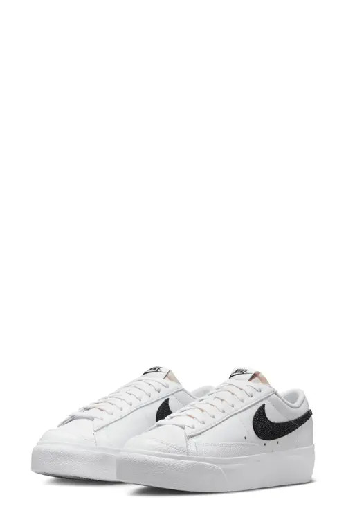 Nike Blazer Low Platform Sneaker in White/Black-Natural at Nordstrom, Size 8.5 | Nordstrom