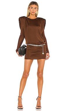 NBD Nicholas Mini Dress in Dark Brown from Revolve.com | Revolve Clothing (Global)
