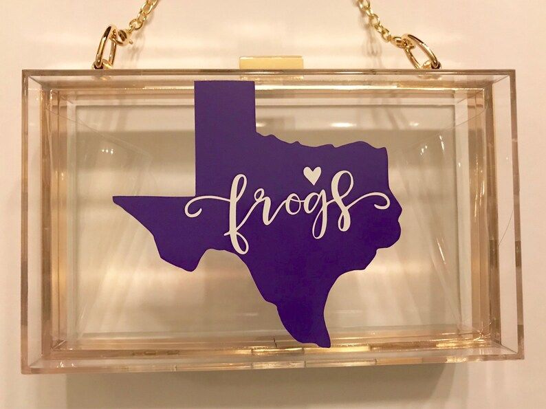 TCU purse, stadium approved purse, clear stadium purse, custom TCU apparel, TCU accessories, High... | Etsy (US)