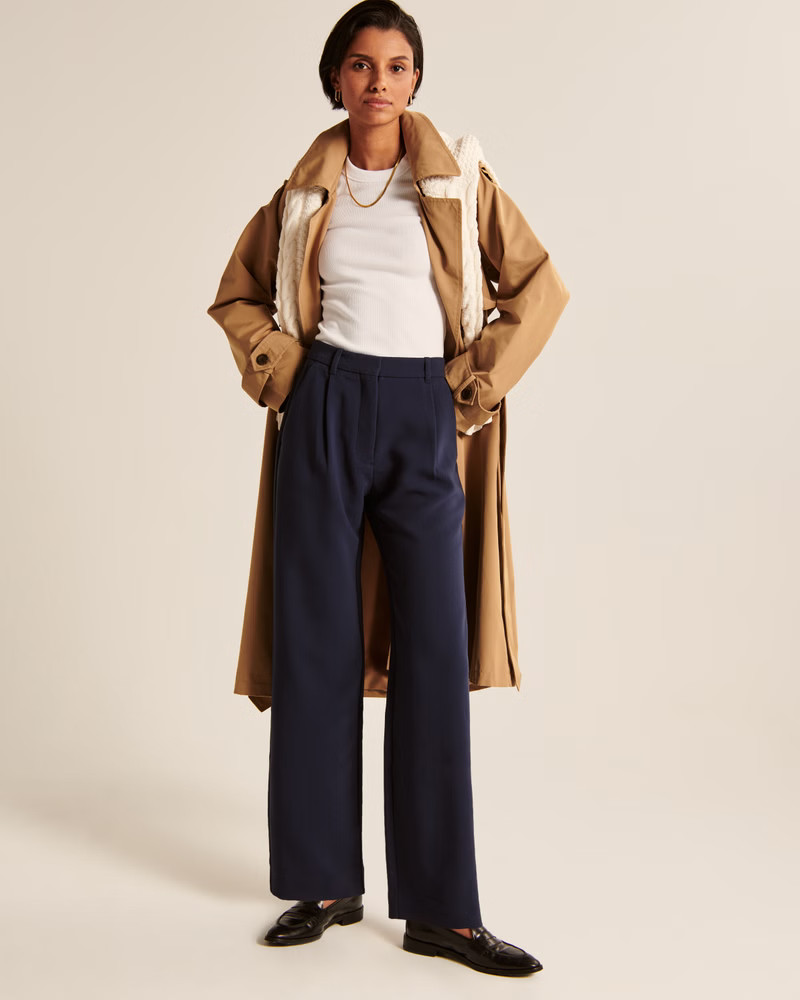 Tailored Relaxed Straight Pant | Abercrombie & Fitch (US)