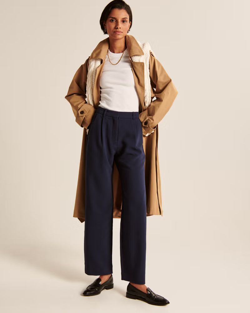 Tailored Relaxed Straight Pants | Abercrombie & Fitch (US)