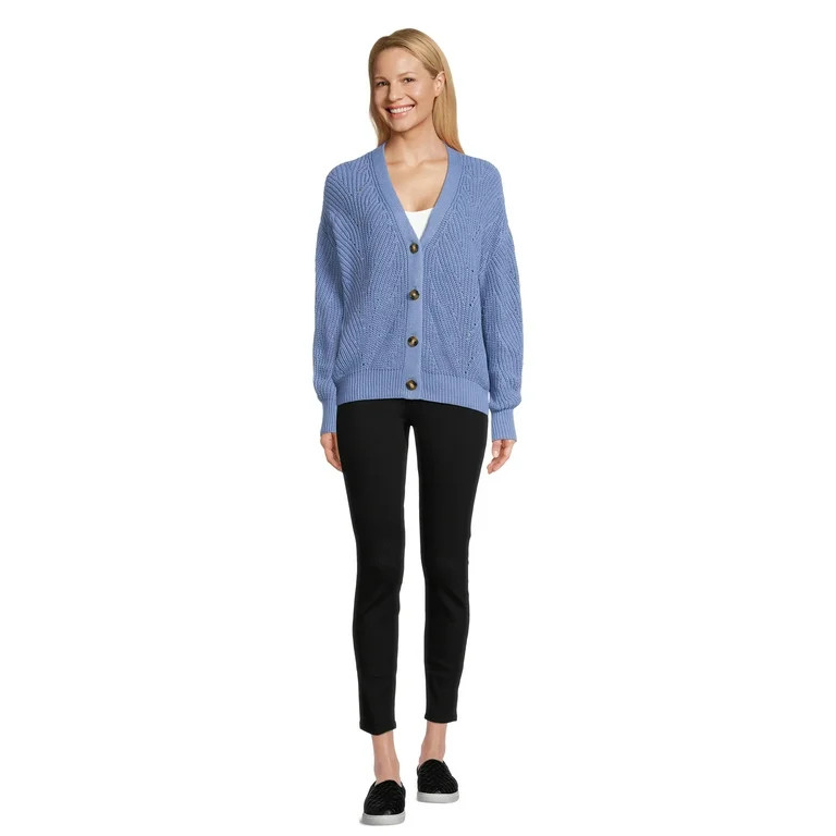 Time and Tru Women's Boyfriend Cardigan - Walmart.com | Walmart (US)