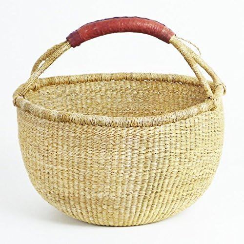 Hands Craft Fair Trade Ghana Bolga African Dye-Free Market Basket Natural Baskets (11"-13" Medium... | Amazon (US)