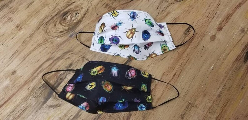 Beetle Bugs Face Mask, 5 Sizes, Washable Reusable  Cotton, Filter Pocket, by Green Cow Accessorie... | Etsy (US)