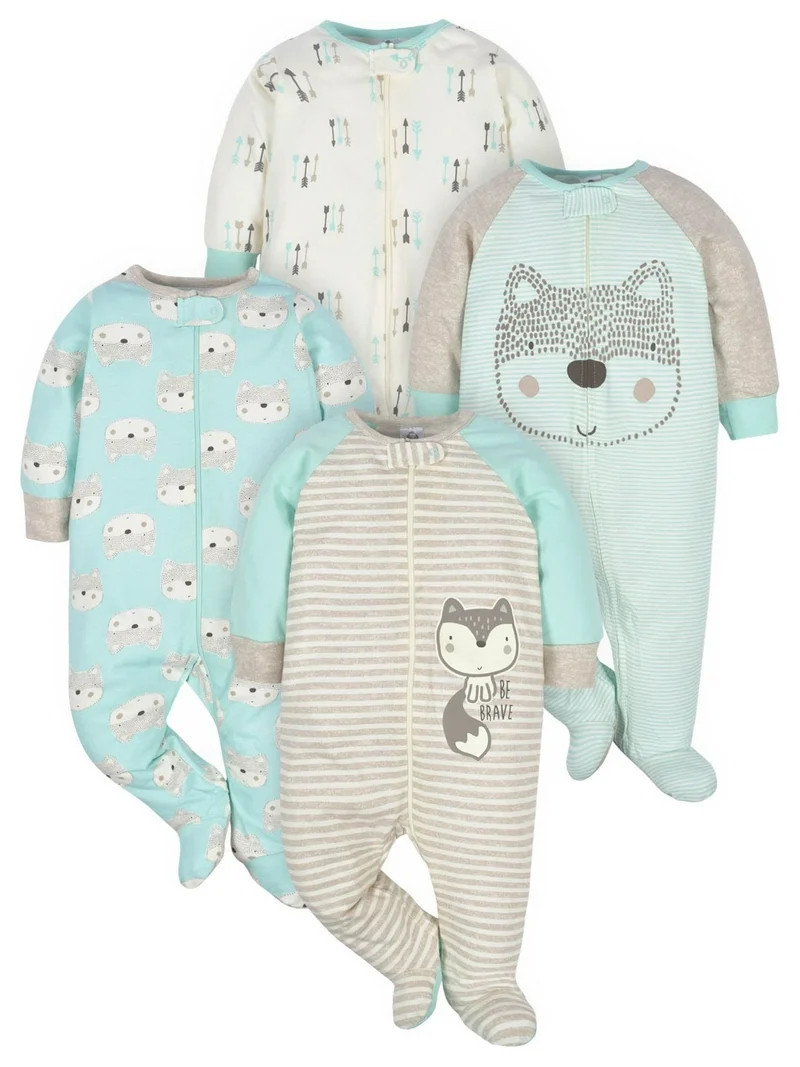 Gerber Baby Boy Sleep 'n Play Footed Pajamas, 4-Pack | Walmart (US)