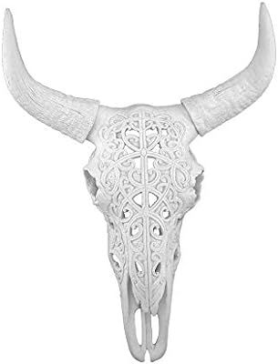 Sagebrook Home 13091-01 Carved White Bull Skull 17.75" Kd | Amazon (US)