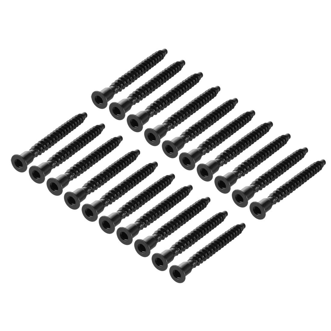 uxcell Furniture Confirmat Screw 7x69mm Hex Socket Wood Screws Powder Coated 20pcs | Amazon (US)