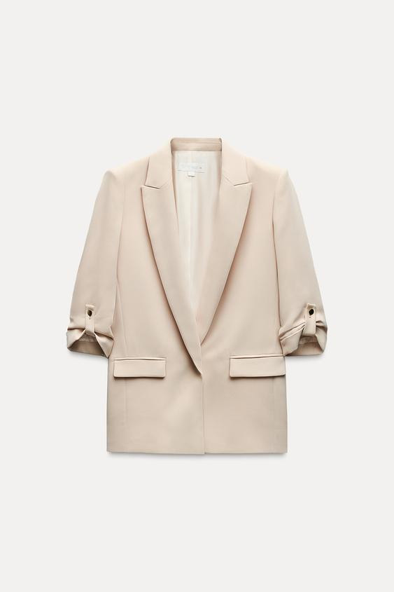 BLAZER WITH ROLLED-UP SLEEVES | Zara US