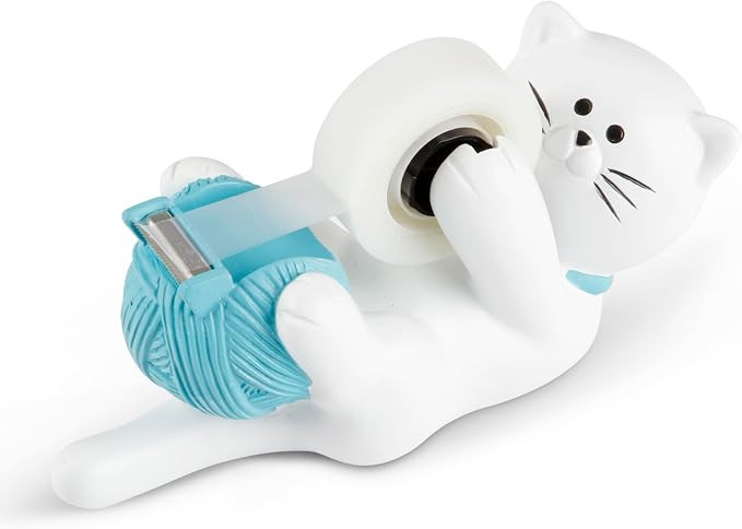 Kitty Cat Tape Dispenser (White/Turquoise), Patented | Amazon (US)