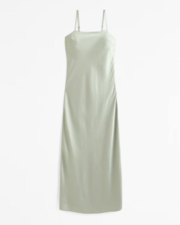 Satin Slip Midi Dress | Abercrombie & Fitch (US)