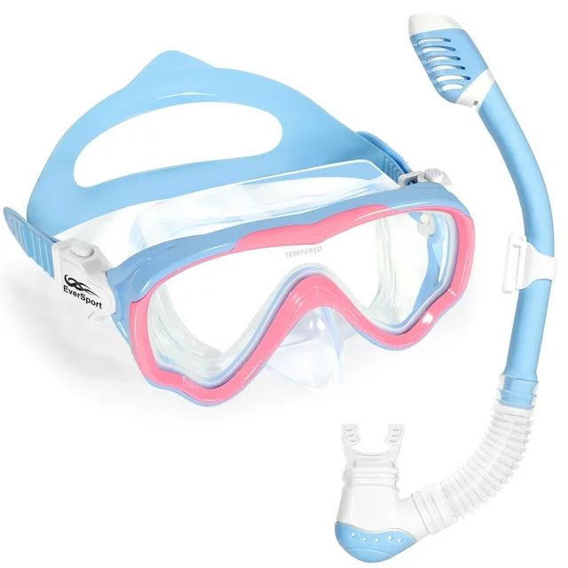 EverSport Kids Swim Goggle Snorkel Diving Mask for Youth(5-15), with Nose Cover Avoid Nose Chokin... | Walmart (US)