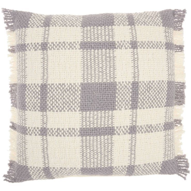 20"x20" Oversize Woven Plaid Check Square Throw Pillow - Kathy Ireland Home | Target