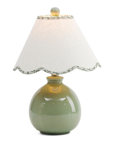 18in Scalloped Shade Ceramic Orb Table Lamp | Bedroom | Marshalls | Marshalls