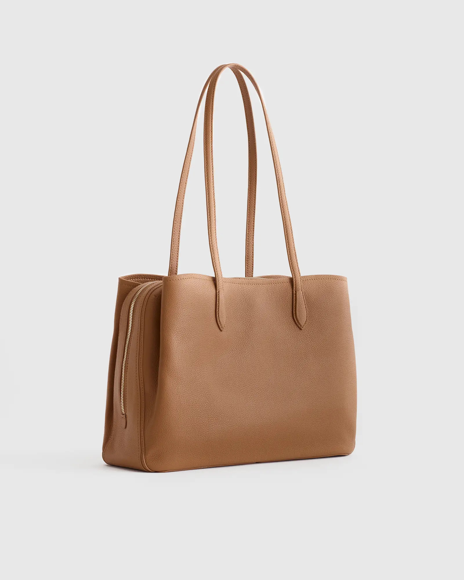 Italian Leather Triple Compartment Work Tote | Quince