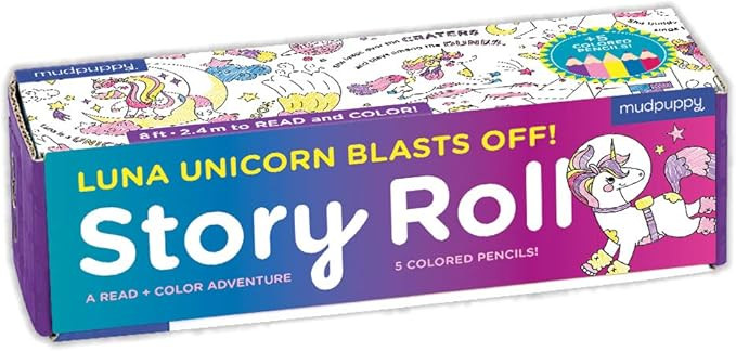 Mudpuppy Luna Unicorn Blasts Off! Story Roll – Continuous Story and Unicorn Coloring Paper Roll... | Amazon (US)