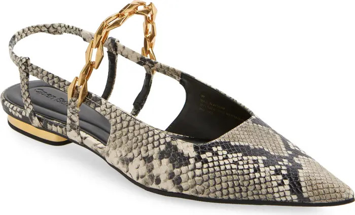 Olympia Snakeskin Embossed Slingback Flat (Women) | Nordstrom