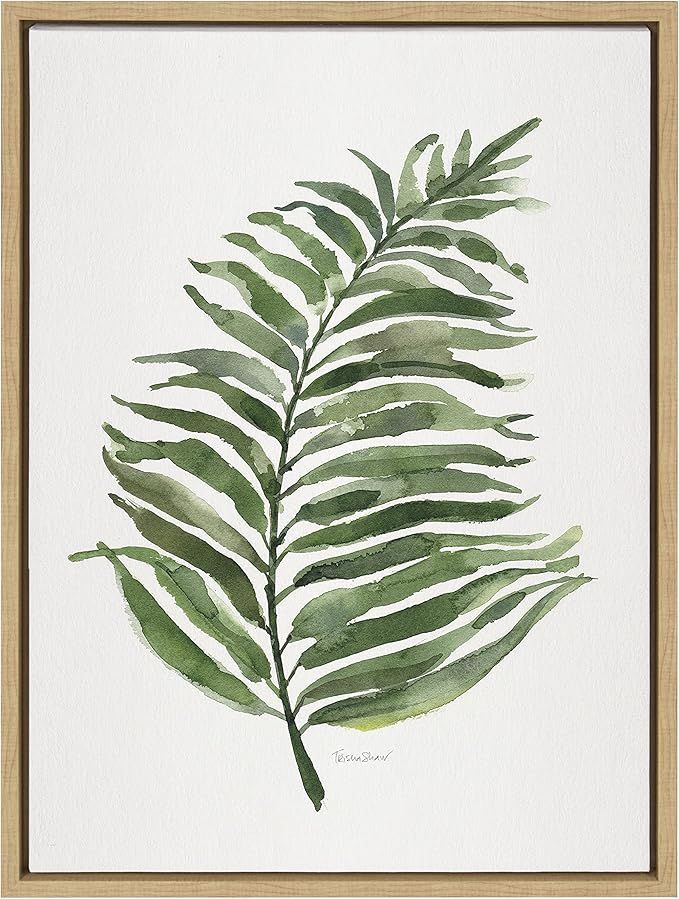 Kate and Laurel Sylvie Green Fern Framed Canvas Wall Art by Patricia Shaw, 18x24 Natural, Decorat... | Amazon (US)