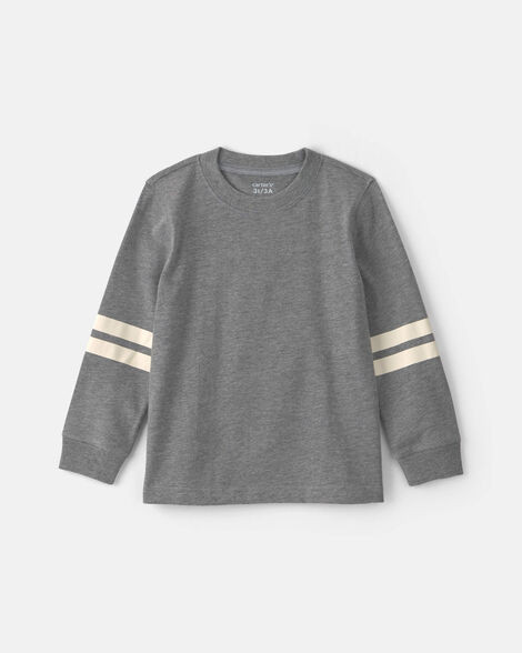 Toddler Boy Striped Long-Sleeve T-Shirt - Grey/Cream | Carter's Inc
