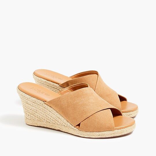 Suede crisscross mule espadrille wedges | J.Crew Factory