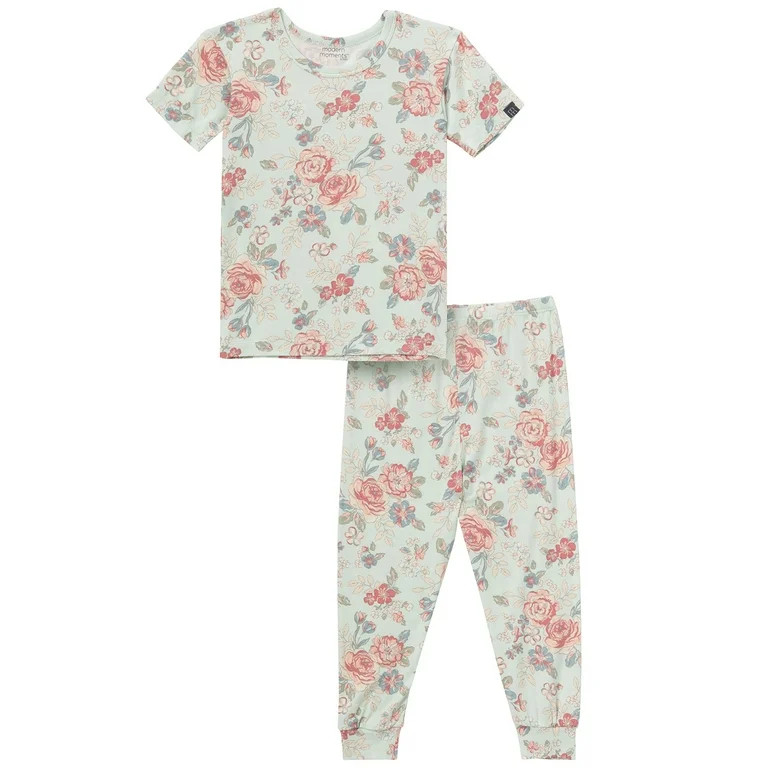 Modern Moments by Gerber Toddler Neutral Super Soft Tight Fitting Pajama Set, 2-Piece, Sizes 12 M... | Walmart (US)