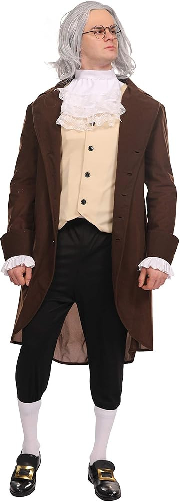 Maxim Party Supplies Adult Benjamin Franklin Deluxe Colonial Costume For Men 5 Piece Outfit | Amazon (US)