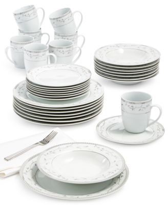 Platinum Vine 32-Piece Dinnerware Set, Service For 8 | Macy's
