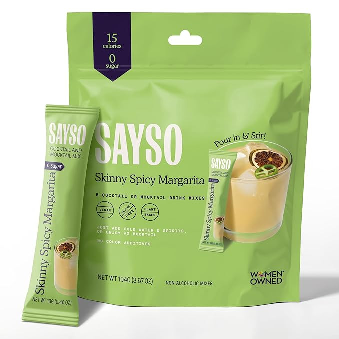 SAYSO Skinny Spicy Margarita Cocktail Sticks | Craft Cocktail or Mocktail in 1 Min, Just Add Wate... | Amazon (US)