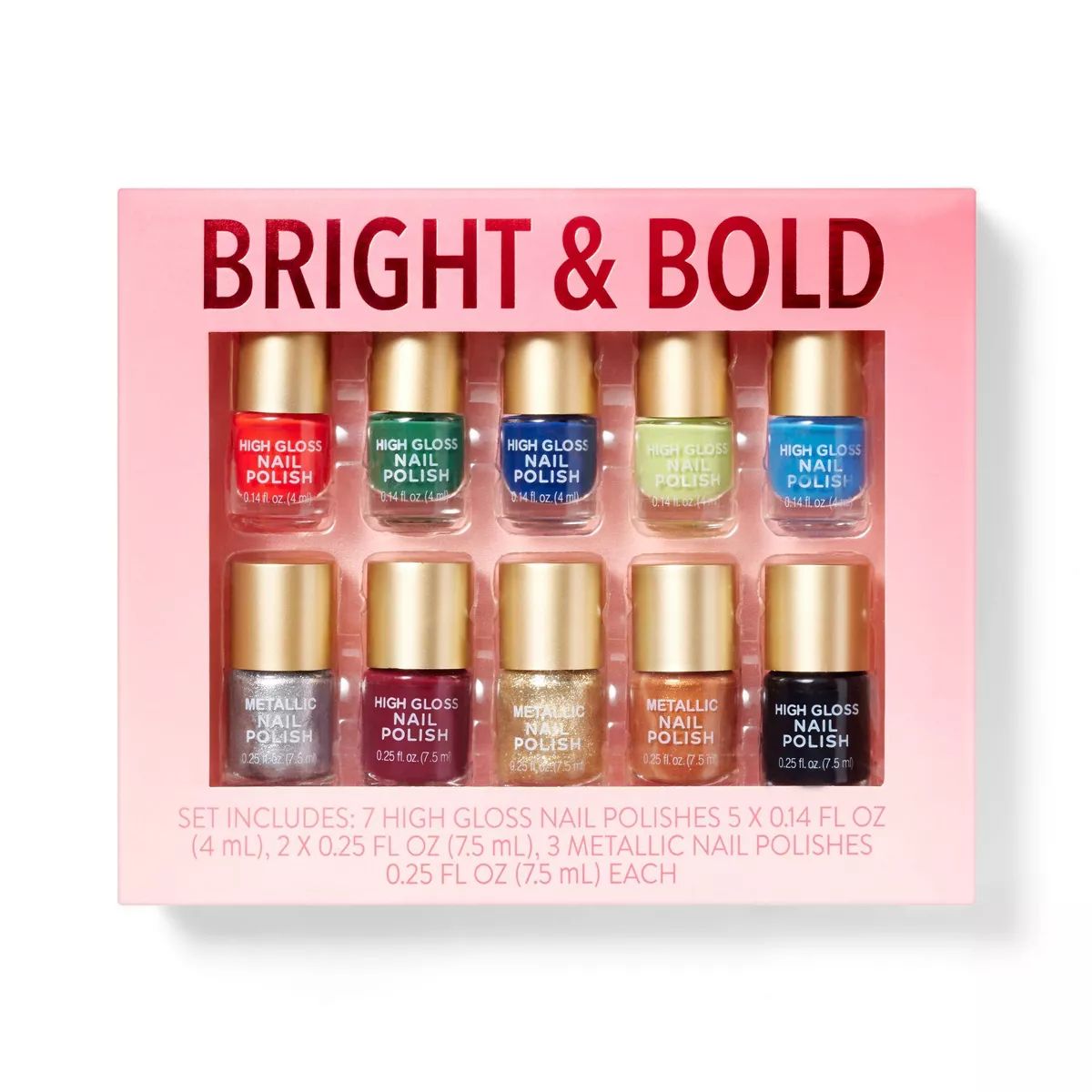 Mini Nail Polish Gift Set - Bold & Glam - 10ct | Target
