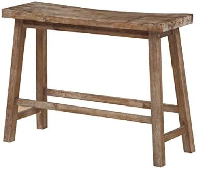 Benjara Saddle Seat Wooden Bench with Canted Frame, Brown | Amazon (US)