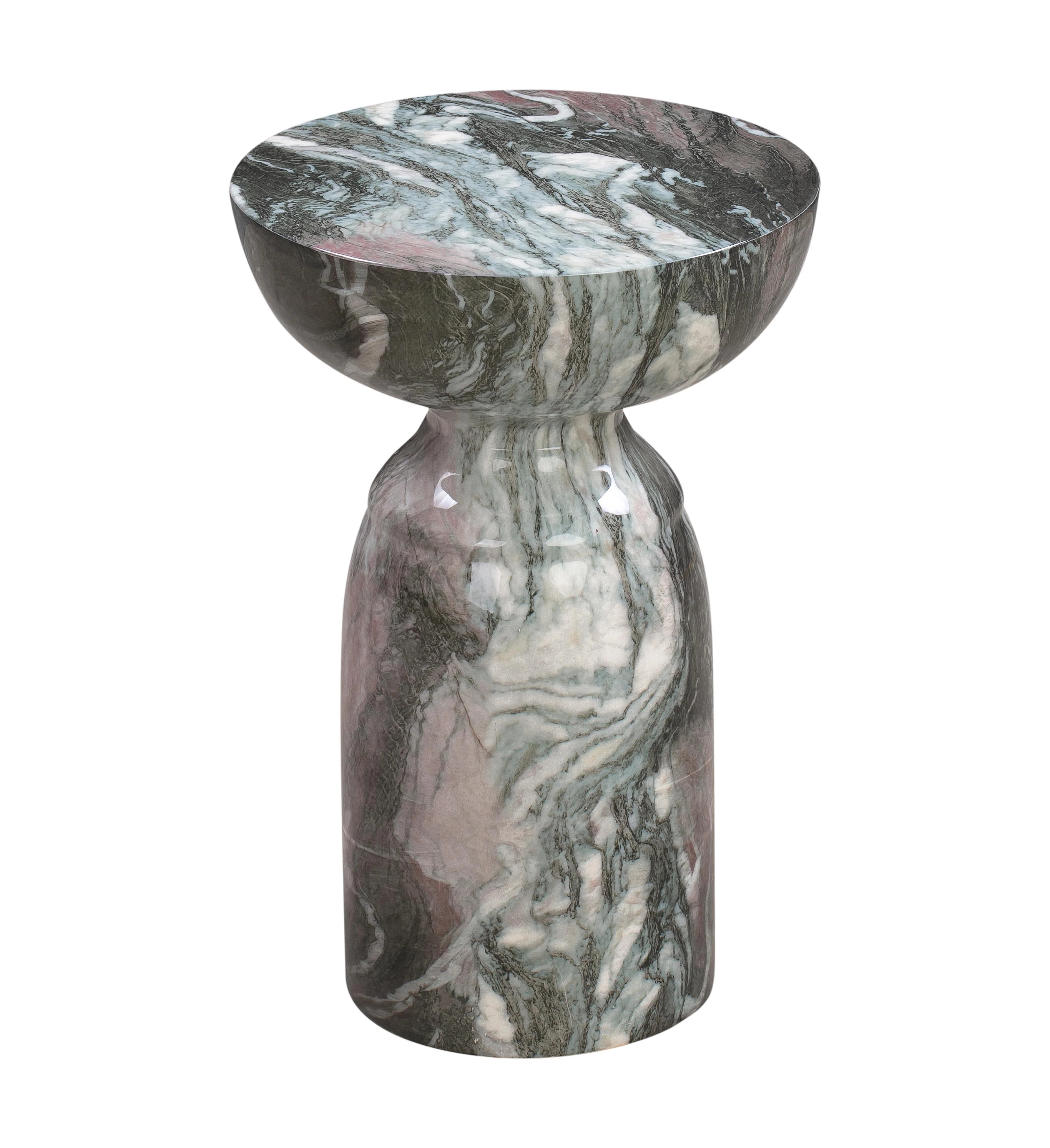Rue Faux Marble Indoor / Outdoor Round Side Table | TOV Furniture